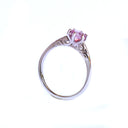 Enchanting Six Claw Elevated Pink Sapphire With Filigree Detail White Gold Ring