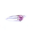 Enchanting Six Claw Elevated Pink Sapphire With Filigree Detail White Gold Ring
