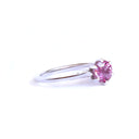 Enchanting Six Claw Elevated Pink Sapphire With Filigree Detail White Gold Ring