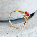 Yellow Gold Filigree Ruby Ring