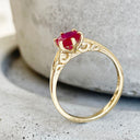 Yellow Gold Filigree Ruby Ring
