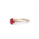 Enchanting Six Claw Elevated Ruby With Filigree Detail Yellow Gold Ring