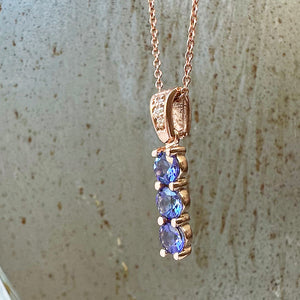 Eternal Promise Tanzanite and Diamond Rose Gold Pendant