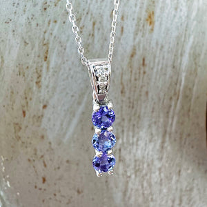 Eternal Promise Tanzanite and Diamond White Gold Pendant