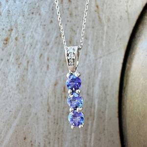 Eternal Promise Tanzanite and Diamond White Gold Pendant