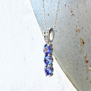 Eternal Promise Tanzanite and Diamond White Gold Pendant