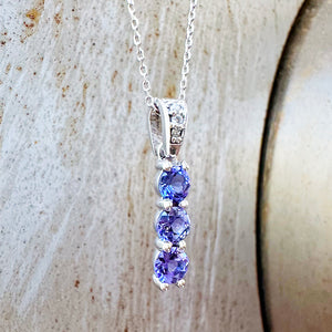 Eternal Promise Tanzanite and Diamond White Gold Pendant