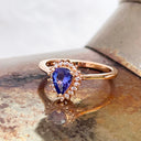 tanzanite and Diamond Rose gold ring