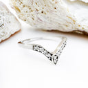 Exotic Nine Diamond White Gold Crown Ring