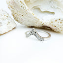 Exotic Nine Diamond White Gold Crown Ring