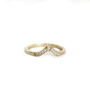 Exotic Nine Diamond Yellow Gold Crown Ring