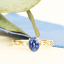 Exquisite Sapphire And Marquise Tapered Band and Diamond Highlight Ring