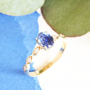 Exquisite Sapphire And Marquise Tapered Band and Diamond Highlight Ring