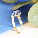 Exquisite Sapphire And Marquise Tapered Band and Diamond Highlight Ring