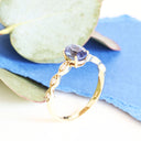 Exquisite Sapphire And Marquise Tapered Band and Diamond Highlight Ring