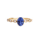 Exquisite Sapphire And Marquise Tapered Band and Diamond Highlight Ring
