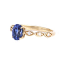 Exquisite Sapphire And Marquise Tapered Band and Diamond Highlight Ring