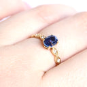 Exquisite Sapphire And Marquise Tapered Band and Diamond Highlight Ring