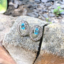 Exquisite Topaz and Diamond Halo Studs