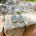 Exquisite Topaz and Diamond Halo Studs