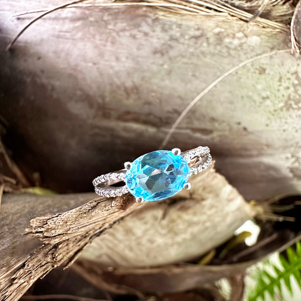 Topaz and deals diamond ring