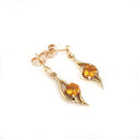 Flame Inspired Citrine Yellow Gold Drop Earrings