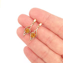 Flame Inspired Citrine Yellow Gold Drop Earrings