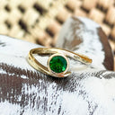Tsavorite yellow gold ring