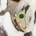 Tsavorite yellow gold ring