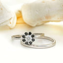 Black and white diamond floral wedding set