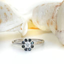 Black and white diamond floral wedding set