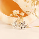Fluid White Diamond White Gold Bar Highlight Stud Earrings