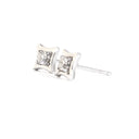 Fluid White Diamond White Gold Bar Highlight Stud Earrings