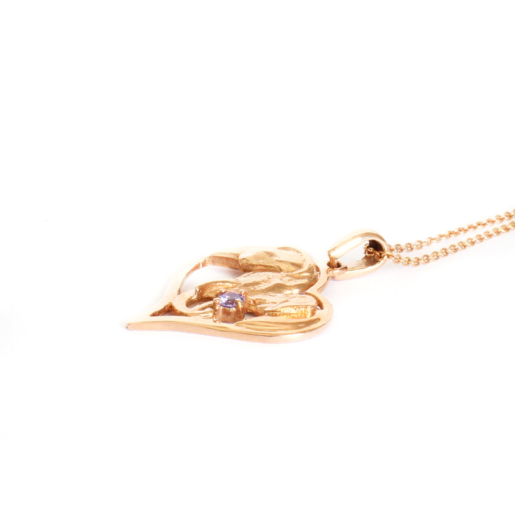 For the Love of Elephants Rose Gold Tanzanite Pendant