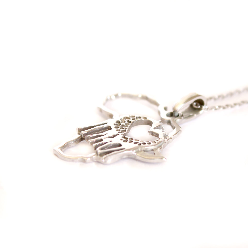 For the Love of Giraffes White Gold Pendant
