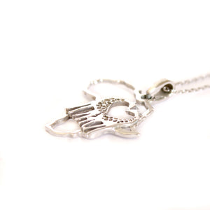 For the Love of Giraffes White Gold Pendant
