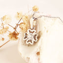 Four Hearts White Diamond White Gold Pendant