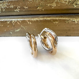 Funky Twisted Rose and White Hoops