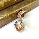 Funky Twisted Three Gold Hoops