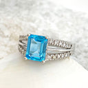 Blue Topaz and Diamond Band ring