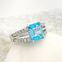 Blue Topaz and Diamond Band ring