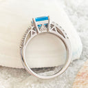 Blue Topaz and Diamond Band ring