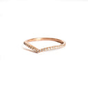 Gently Curved Diamond Rose Gold Crown Ring