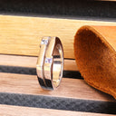 Geometric Fused Double Band Tanzanite White Gold Ring