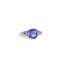 Glam Cornflower Blue Sapphire and Diamond White Gold Ring