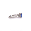 Glam Cornflower Blue Sapphire and Diamond White Gold Ring