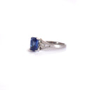 Glam Cornflower Blue Sapphire and Diamond White Gold Ring
