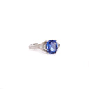 Glam Cornflower Blue Sapphire and Diamond White Gold Ring