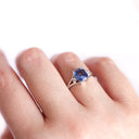 Glam Cornflower Blue Sapphire and Diamond White Gold Ring