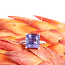 Glam Queen Cushion Cut Tanzanite With Diamond Band White Gold Ring